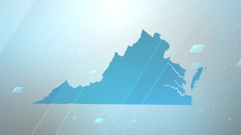 Virginia State Map Background Stock Footage 197969344