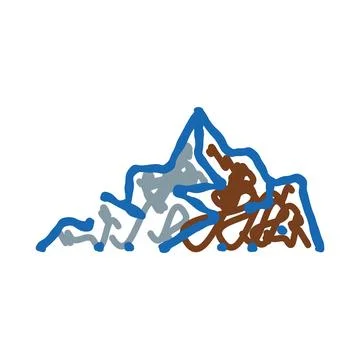 Virginia state map drawing abstract mountains concept Stock Illustration
