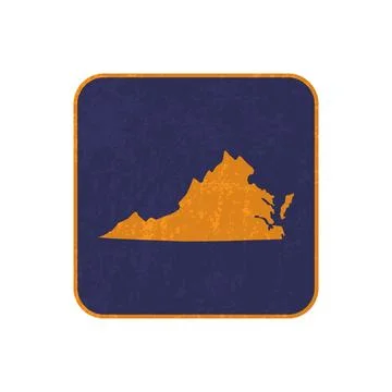 Virginia state map square with grunge texture. Vector illustration. Illustrazione stock