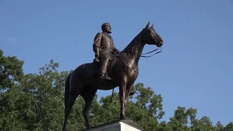 The Virginia State Monument with a statue of Robert E. Lee, Gettysburg, PA, USA. Video stock 79772168