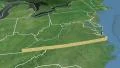 Virginia state (USA) extruded. Satellite map. 4k or 4k+ Resolution
