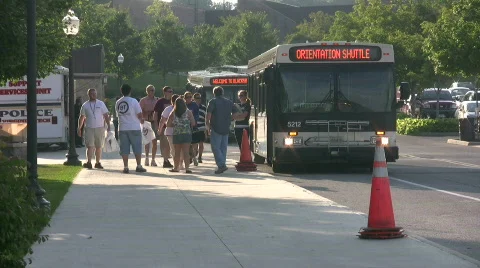 Virginia Tech Orientation Shuttle Stock Footage 482614