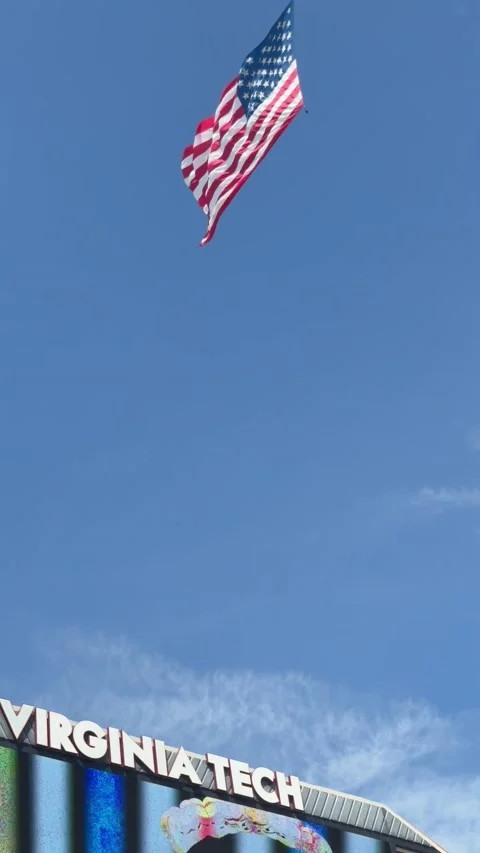 Virginia Tech Skydiver Crashes on Stadium Jumbotron, Blackburg, Virginia, USA -  Stock Footage 333130439