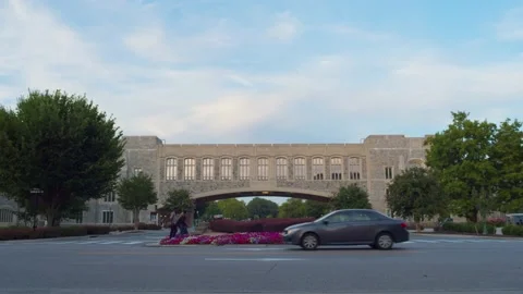 Virginia Tech Torgersen Bridge during the day Stock Footage 236381919