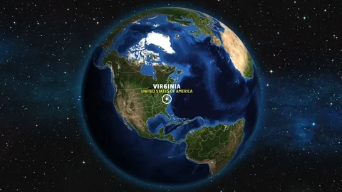 VIRGINIA - USA Map Zoom Stock Footage 88014033