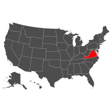 Virginia vector map. High detailed illustration. Country of the United States Stock Illustration