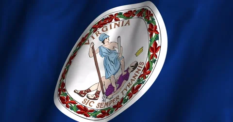Virginia Waving Flag-4K Stock Footage 47280999
