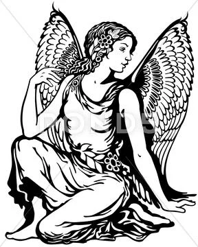 Virgo black white Stock Illustration