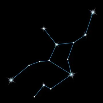 Virgo constellation. Stick figure pattern on black background Stock Photos
