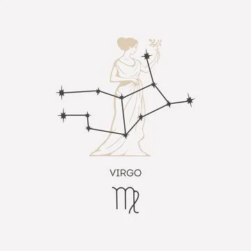 Virgo constellation vector illustration Stock Illustration
