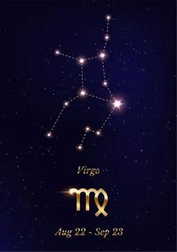 Virgo constellation vector poster template Stock Illustration