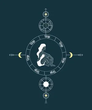 Virgo. Vector graphic illustrations of horoscope signs. Zodiac signs. Stock Illustration