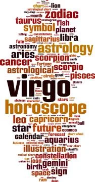Virgo word cloud Stock Illustration
