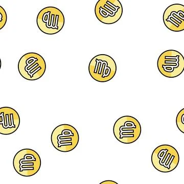 Virgo zodiac vector seamless pattern Stock Illustration