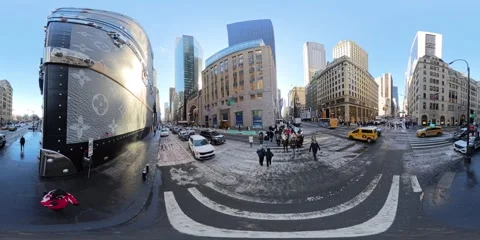 Virtual 360 VR walking tour of 5th Avenue, New York Stockbeeldmateriaal 301102170