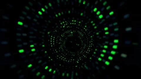 Virtual 3D flight through Abstract neon Data Tunnel Stock Footage 121629599