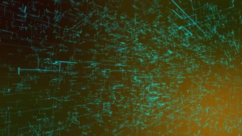 A virtual 3d illustration of a grid of celeste crisscross matrix lines glitte Stock Illustration