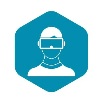 Virtual 3d reality goggles icon, simple style Stock Illustration