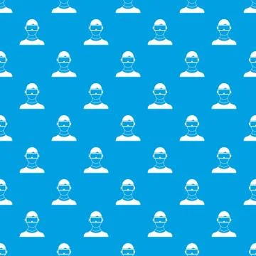 Virtual 3d reality goggles pattern seamless blue Stock Illustration