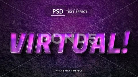 Virtual 3d text effect editable Modello PSD