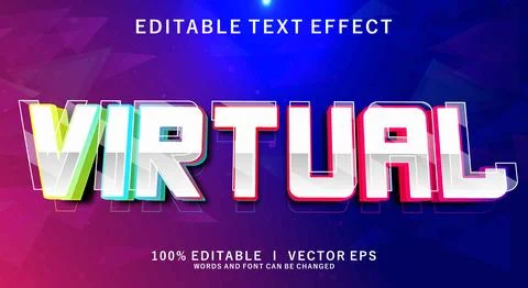 Virtual 3d vector text effect with modern style design Illustrazione stock