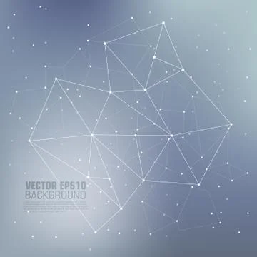 Virtual abstract background with particle, molecule structure. Science and Stock Illustration