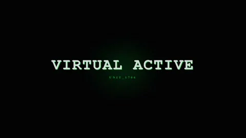 Virtual Active Text Animation - Futuristic Digital Interface with Glitch Effe Stock Footage 331568482