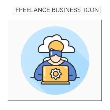 Virtual administrator color icon Stock Illustration
