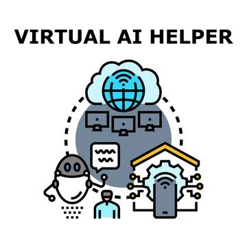 Virtual ai helper concept for intelligent automation Stock Illustration