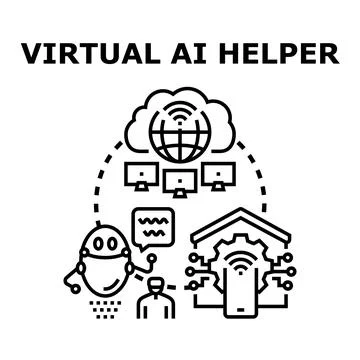 Virtual ai helper concept for intelligent automation Stock Illustration