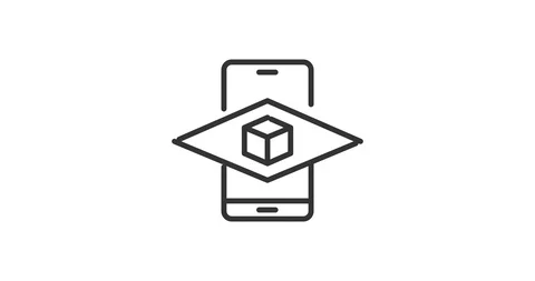 Virtual and augmented reality animated outline icons Stock Footage 129249509