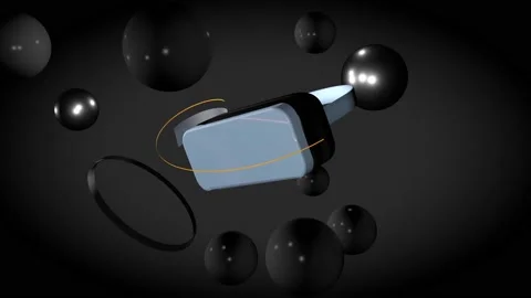Virtual and augmented reality glasses in a fantastic abstract setting. Stock Footage 231577986