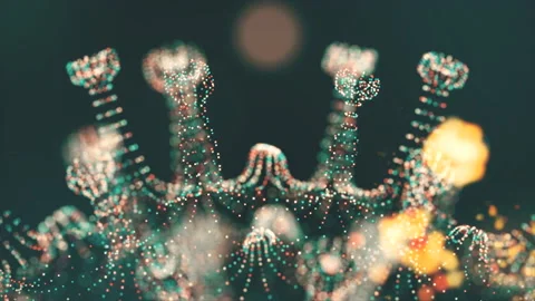 Virtual animated representation of coronavirus 2019-nCoV cells inside infected Stock Footage 130383452