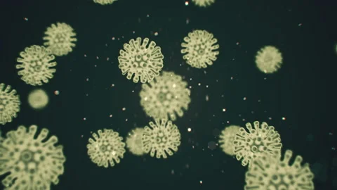 Virtual animated representation of coronavirus 2019-nCoV cells inside infected Stock Footage 130882537