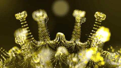 Virtual animated representation of coronavirus 2019-nCoV pathogen cells inside Stock Footage 136392846