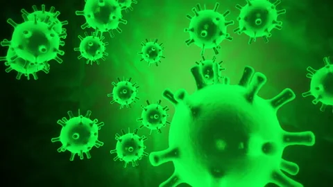Virtual animated representation of coronavirus 2019-nCoV pathogen cells inside Stock Footage 138899498