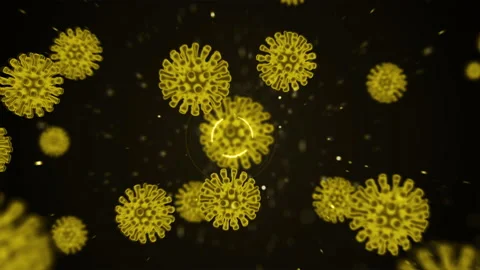 Virtual animated representation of coronavirus 2019-nCoV pathogen cells inside Stock Footage 153143401