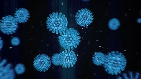 Virtual animated representation of coronavirus covid19 cells inside infected Stock Footage 151590243