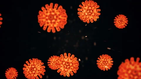 Virtual animated representation of coronavirus covid19 cells inside infected Stock Footage 153143606