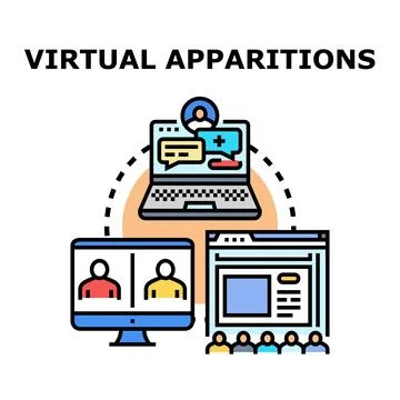 Virtual apparitions concept connecting digital communication platforms Stock Illustration