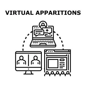 Virtual apparitions concept connecting digital communication platforms Stock Illustration