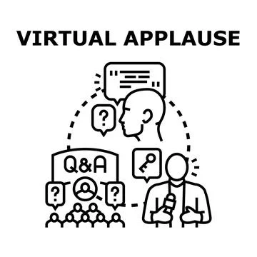 Virtual applause during online q and a session Stock Illustration