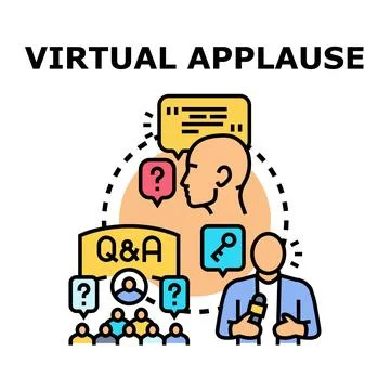 Virtual applause during online q and a session Stock Illustration