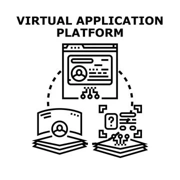 Virtual application platform creating cloud computing environment Stock Illustration