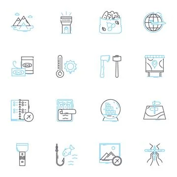 Virtual applications linear icons set. Simulation, Emulation, Digital, Online Stock Illustration