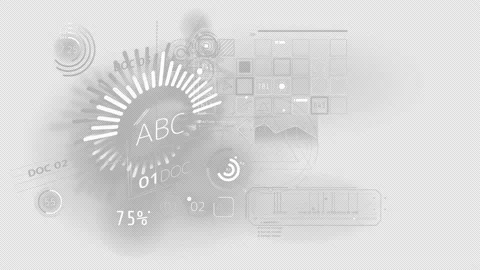 Virtual array of abstract data, animated with alpha channel. Stock Footage 153853764