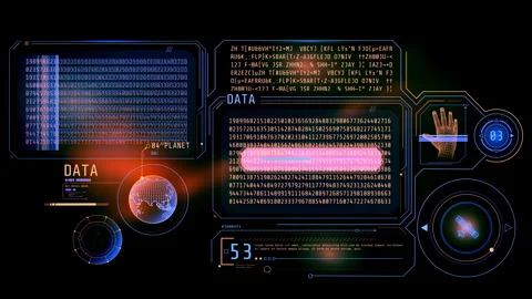 Virtual array of coded data Stock Footage 250228338