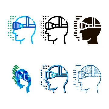 Virtual artificial intelligence vector sign forms icon Stock Illustration