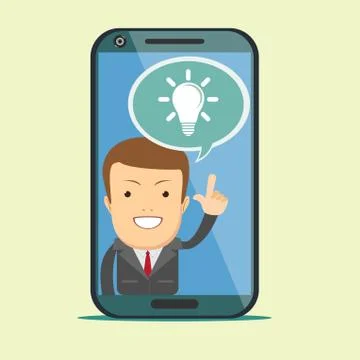 Virtual assistant - businessman. Hi-tech flat design concept Ilustração Stock