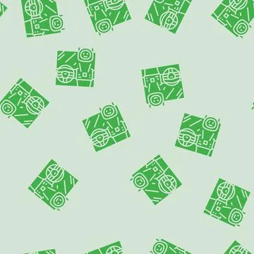 Virtual assistant car glyph seamless pattern Stock Illustration